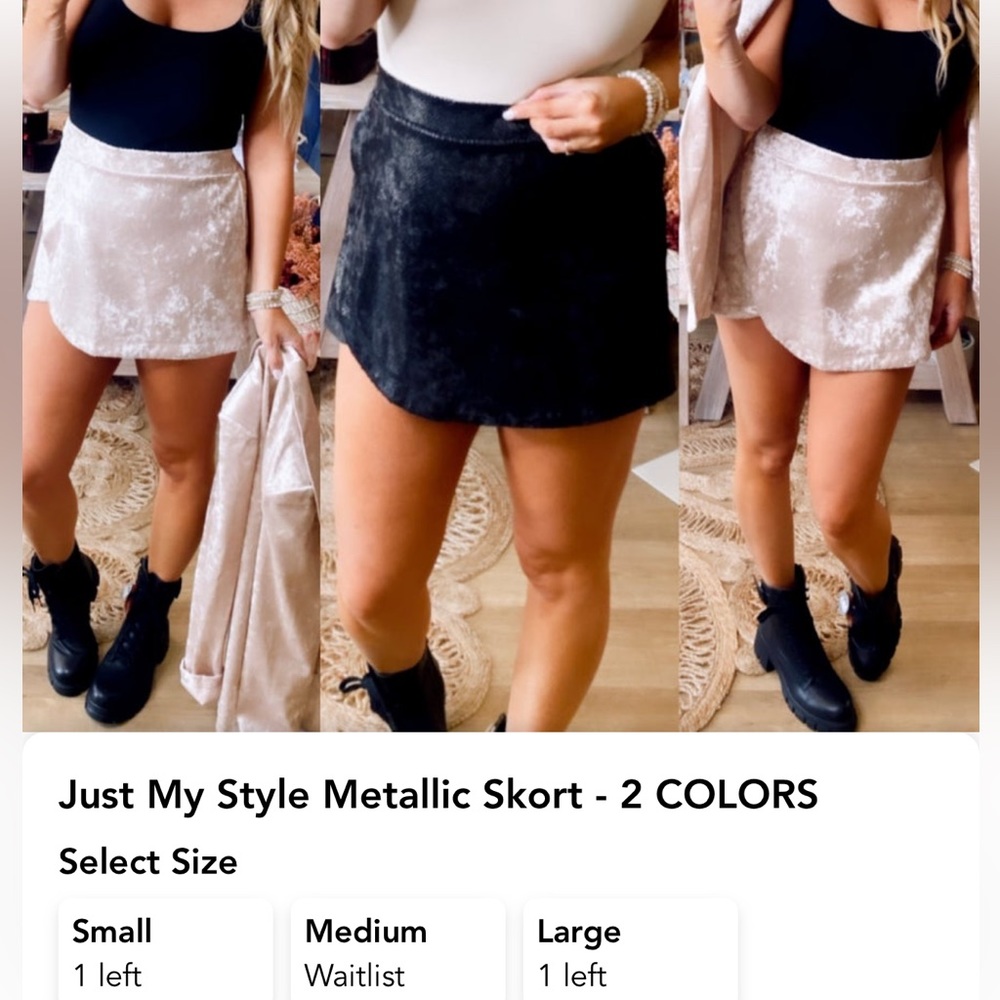 Women’s metallic skort